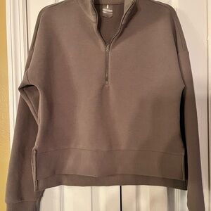 CALIA by Carrie Underwood Women's Taupe Quarter-Zip Sweatshirt